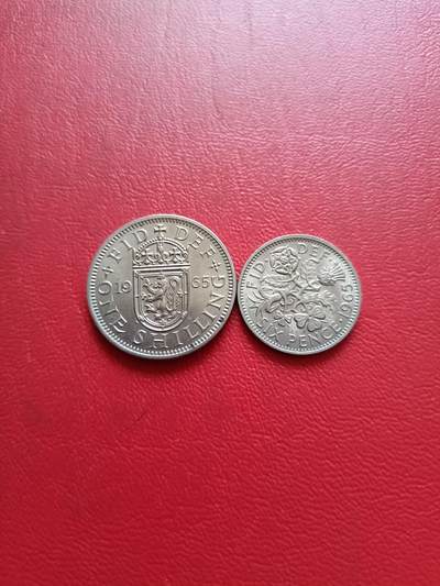 【云涧收藏】第五十四场 - 英国1965年6便士、1先令2枚