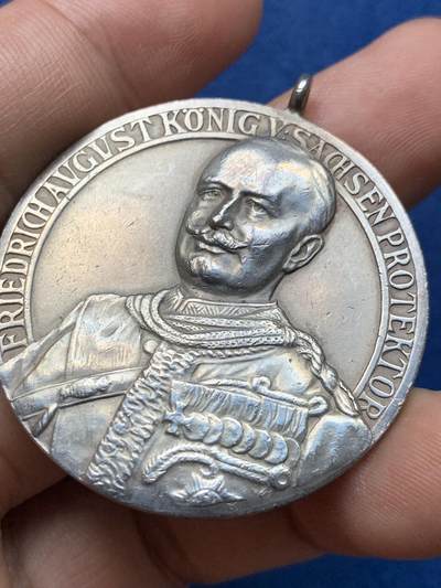 《竞宝斋》第409场 周日，周一，2场连拍 （全场包邮） 德国1911年莱比锡射击节银章 稀少品种 26.9克 40.3mm