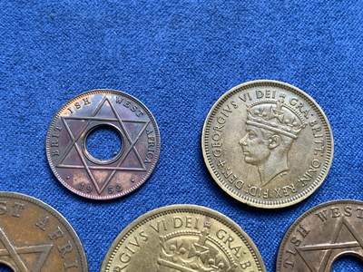 《竞宝斋》第409场 周日，周一，2场连拍 （全场包邮） 五枚一组 英属西非1949-1952年乔治六世