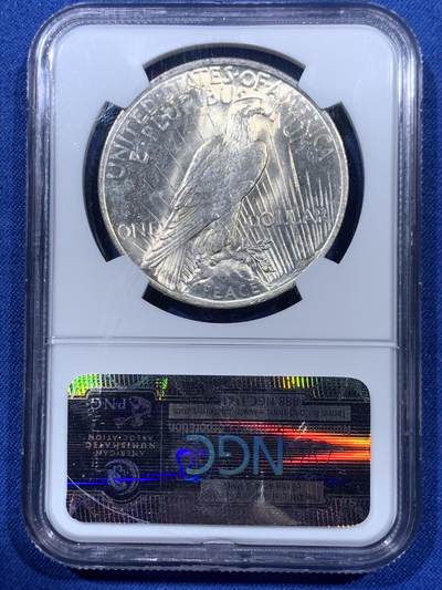 《竞宝斋》第409场 周日，周一，2场连拍 （全场包邮） NGC MS63 美国1923年和平一元银币