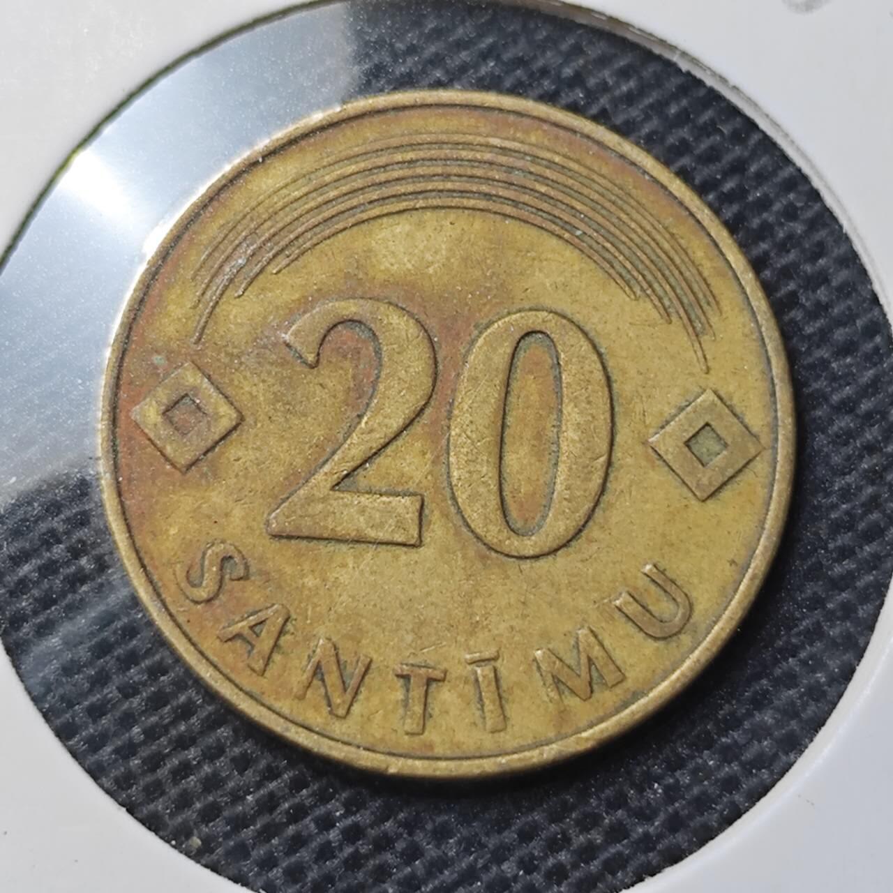 KK钱币收藏小铺 第326期 2月预留时间 周末发货  1992拉脱维亚20分铜币