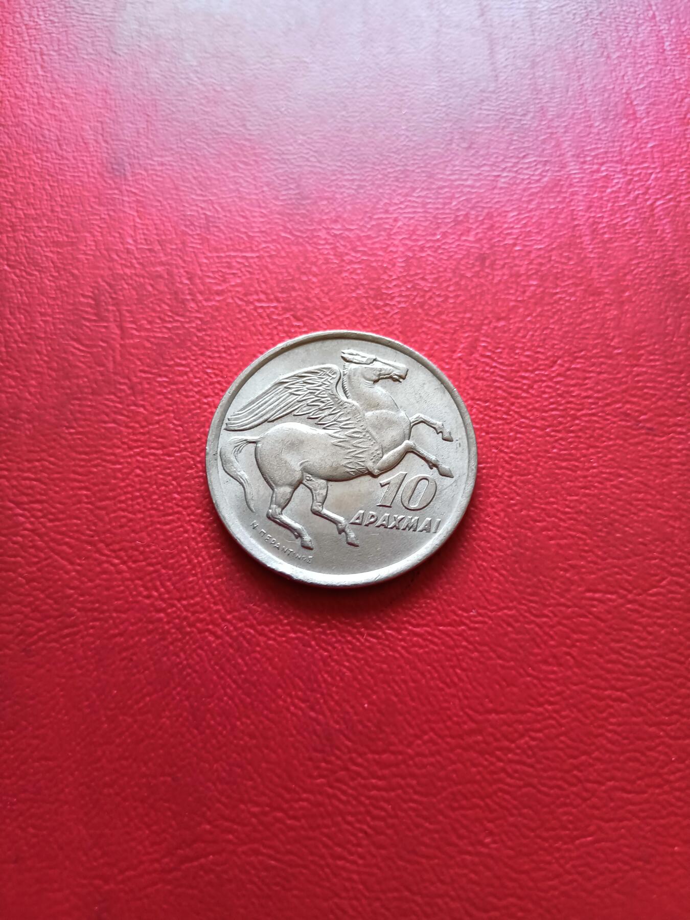 【云涧收藏】第五十四场 希腊1973年火凤凰10德拉马克，UNC