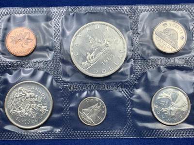 《竞宝斋》第409场 周日，周一，2场连拍 （全场包邮） 加拿大1965年类精致套币