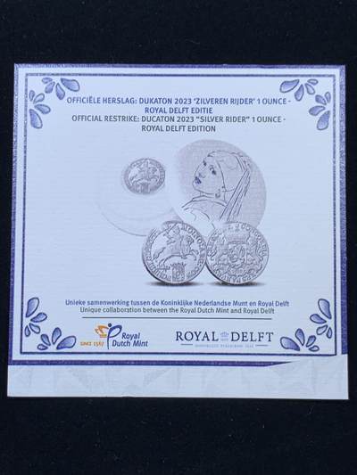 《竞宝斋》第410场 周日，周一，2场连拍 （全场包邮） NGC PF70UC 荷兰2023年乌特勒支1盎司乌特勒支马剑杜卡特复刻银币（荷兰皇家造币厂官方重铸，盒证齐全，发行量仅200枚 冠军分品相）