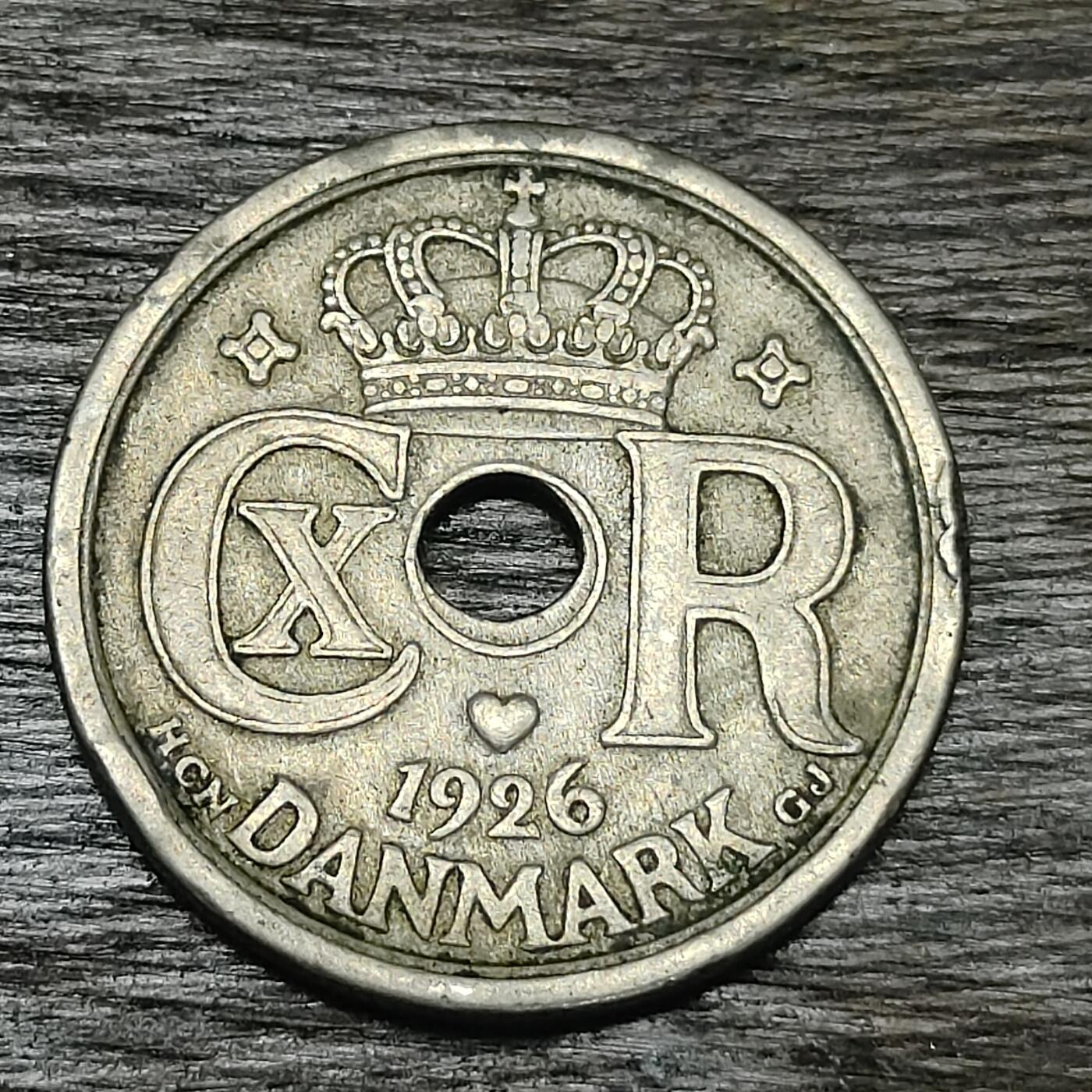 【铜匠收藏】★第130场★散币场，无佣金，30包邮。不满30元，支付5元运费。《接受代拍 代送NGC评级》 丹麦 1926年 25欧尔