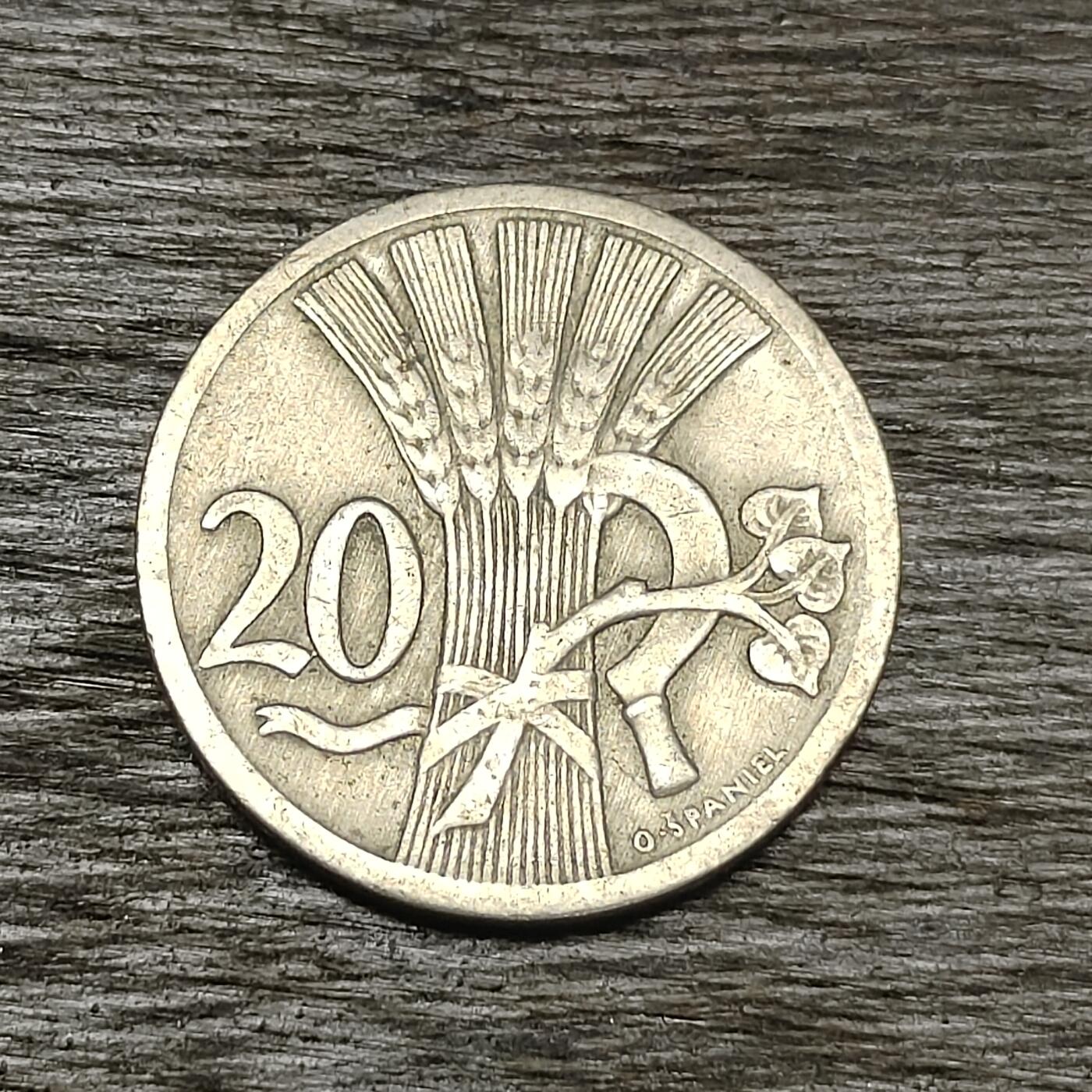 【铜匠收藏】★第130场★散币场，无佣金，30包邮。不满30元，支付5元运费。《接受代拍 代送NGC评级》 捷克斯洛伐克 1926年 20赫勒