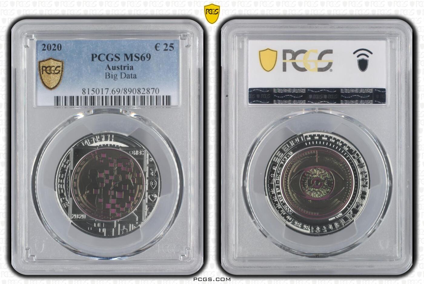 S&S Numismatic世界钱币-拍卖 第113期  获奖币*奥地利2020年 大数据 25欧元银+铌双色纪念币盒证齐全，PCGS MS69