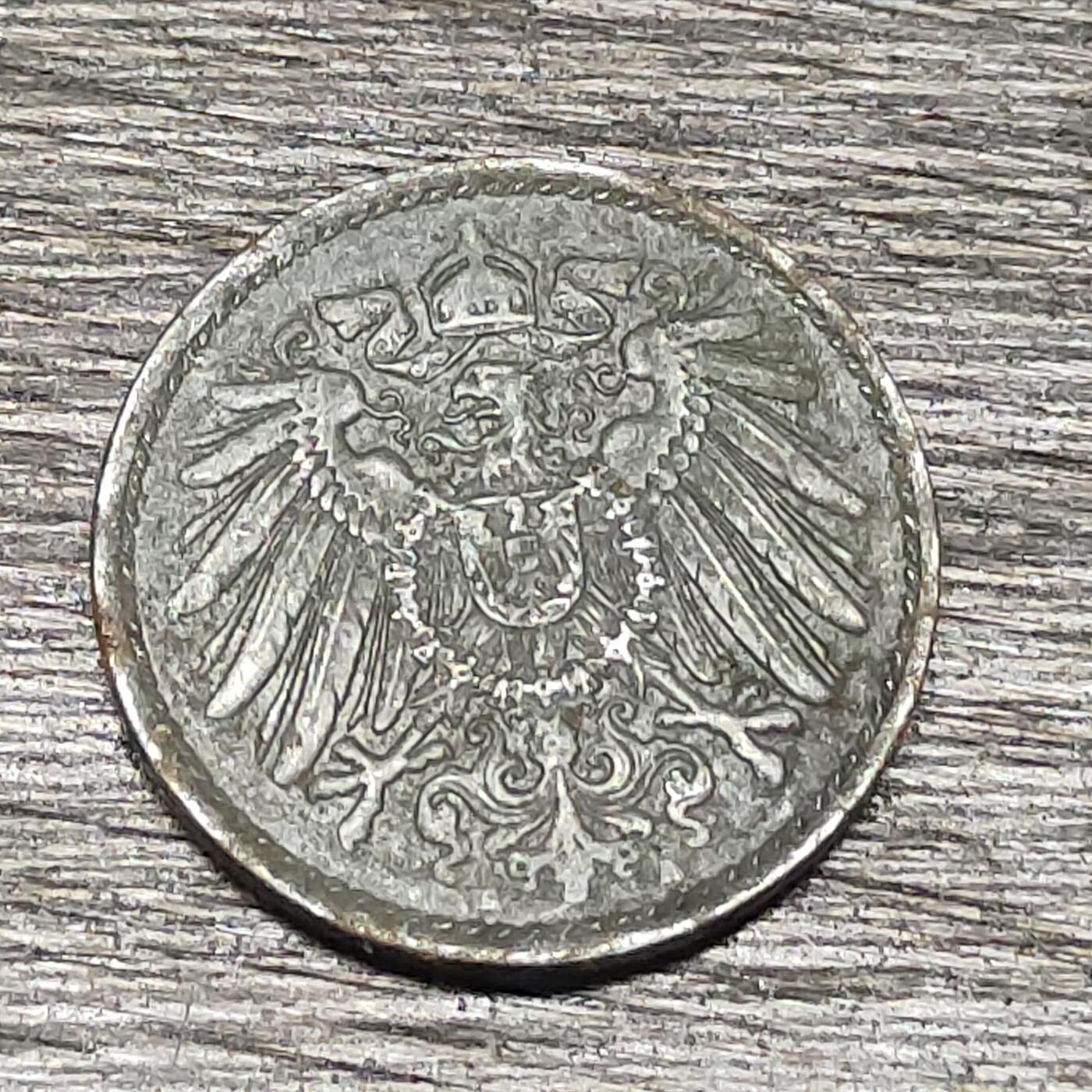 【铜匠收藏】★第130场★散币场，无佣金，30包邮。不满30元，支付5元运费。《接受代拍 代送NGC评级》 德国 1918年 5芬尼 A版 长翅