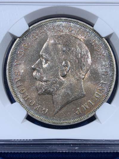 《竞宝斋》第410场 周日，周一，2场连拍 （全场包邮） NGC MS63 英国1935年乔治五世木马剑克朗银币