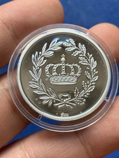 《竞宝斋》第410场 周日，周一，2场连拍 （全场包邮） 德国皇帝威廉二世纪念银章 999银 8.52克 30mm