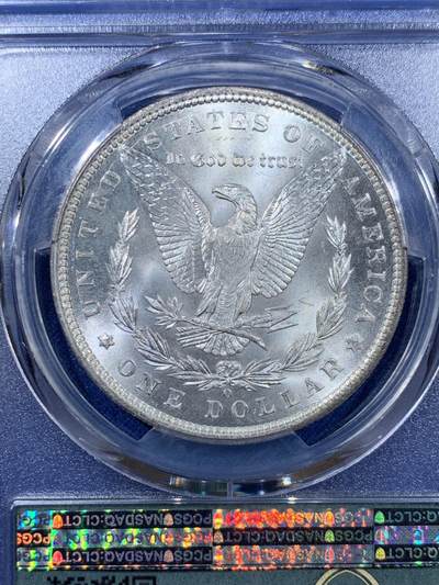 《竞宝斋》第410场 周日，周一，2场连拍 （全场包邮） NGC MS65 美国1900摩根1美元银币，老盒子