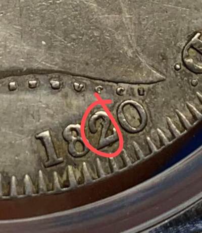 《竞宝斋》第410场 周日，周一，2场连拍 （全场包邮） PCGS AUD 英国1820乔治三世马剑大银币 见特写图