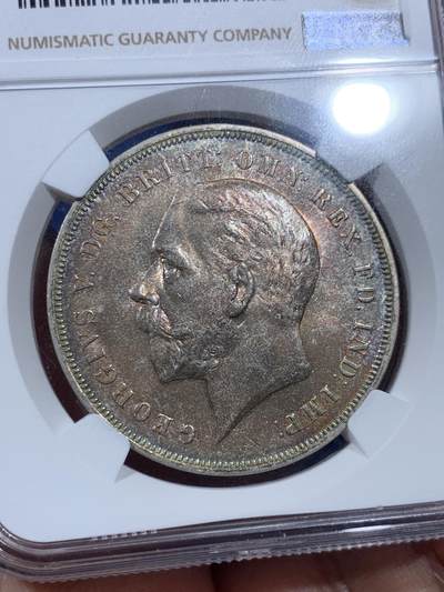 《竞宝斋》第410场 周日，周一，2场连拍 （全场包邮） NGC MS63 英国1935年乔治五世木马剑克朗银币