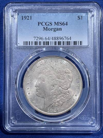 《竞宝斋》第410场 周日，周一，2场连拍 （全场包邮） 两枚一组 PCGS MS64 美国1921年摩根银元