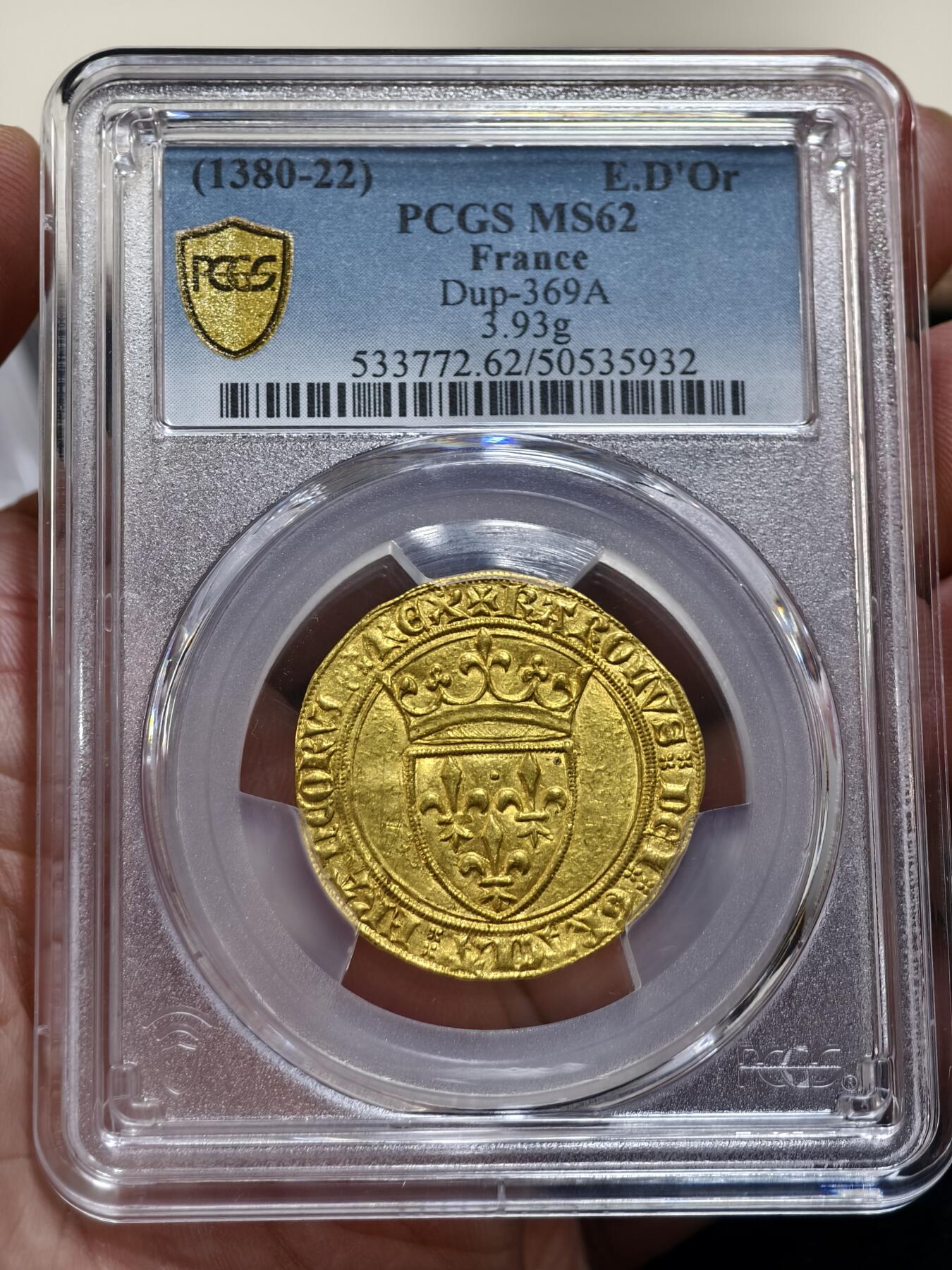PCGS-MS62法国中世纪查理六世大埃居金币