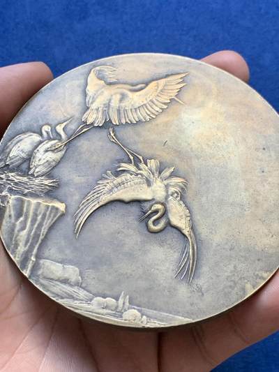 《竞宝斋》第410场 周日，周一，2场连拍 （全场包邮） 大师DAMMANN代表作《星辰》铜章 240.1克 89.6mm