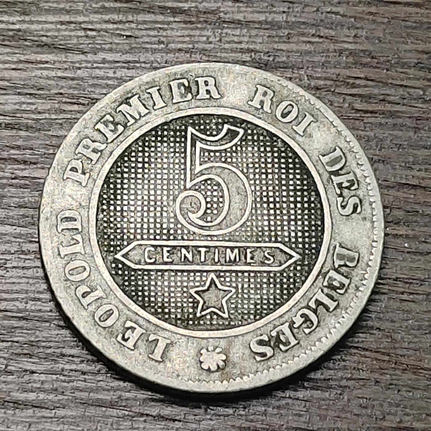 【铜匠收藏】★第130场★散币场，无佣金，30包邮。不满30元，支付5元运费。《接受代拍 代送NGC评级》 比利时 1862年 5分 镍币