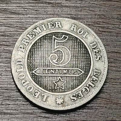 【铜匠收藏】★第130场★散币场，无佣金，30包邮。不满30元，支付5元运费。《接受代拍 代送NGC评级》 - 比利时 1862年 5分 镍币