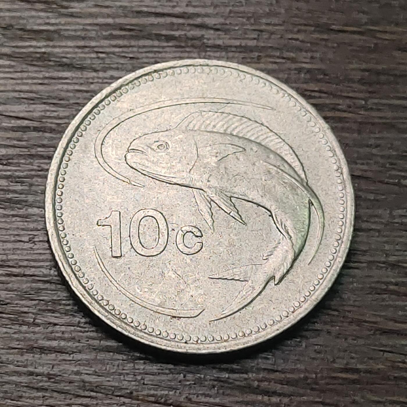 【铜匠收藏】★第130场★散币场，无佣金，30包邮。不满30元，支付5元运费。《接受代拍 代送NGC评级》 马耳他 1991年 10分 镍币 蓝普卡鱼