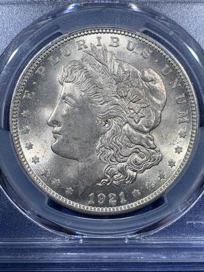 《竞宝斋》第410场 周日，周一，2场连拍 （全场包邮） 两枚一组 PCGS MS64 美国1921年摩根银元