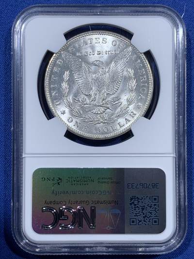 《竞宝斋》第410场 周日，周一，2场连拍 （全场包邮） NGC MS64 美国 1889 摩根 一美元 银币 卷拆品
