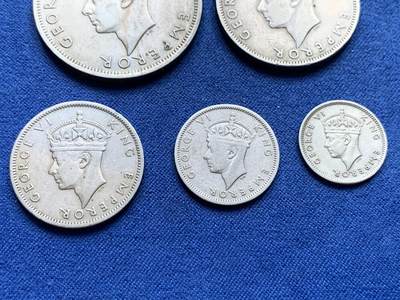 《竞宝斋》第410场 周日，周一，2场连拍 （全场包邮） 五枚一组 英属南罗德西亚1947年乔治六世