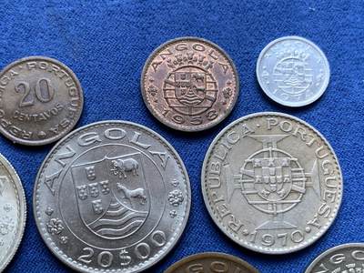 《竞宝斋》第410场 周日，周一，2场连拍 （全场包邮） 10枚一组 葡属安哥拉1952-1974年 含两枚银币