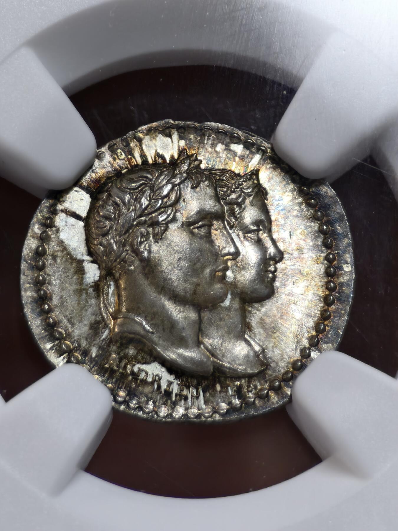 NGC-MS66法国1810年拿破仑与玛丽·露易丝大婚银章