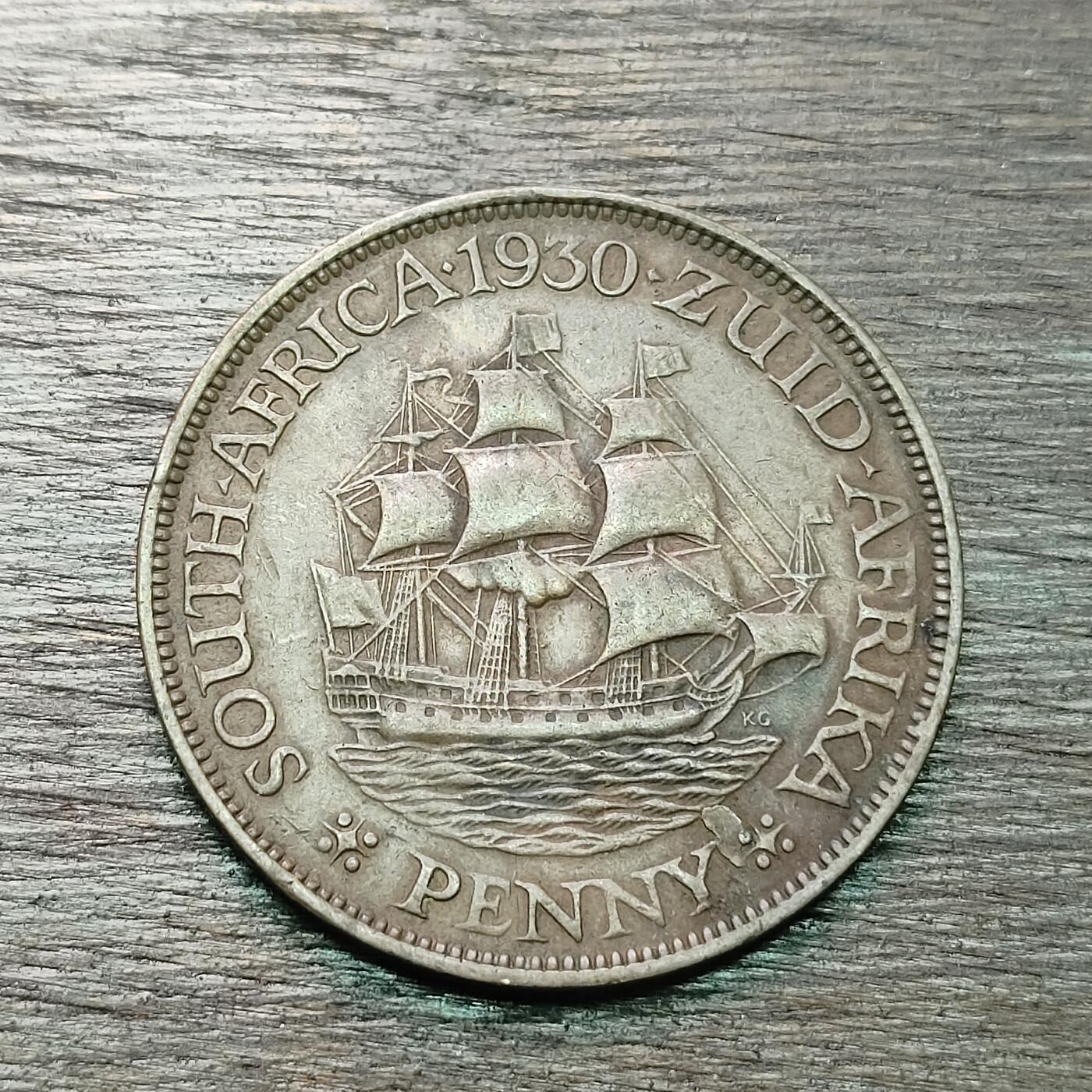 【铜匠收藏】★第130场★散币场，无佣金，30包邮。不满30元，支付5元运费。《接受代拍 代送NGC评级》 南非 1930年 1便士 铜币