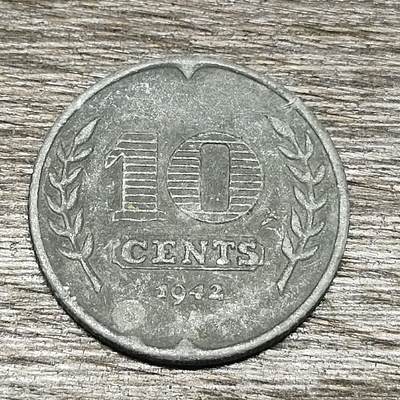 【铜匠收藏】★第130场★散币场，无佣金，30包邮。不满30元，支付5元运费。《接受代拍 代送NGC评级》 - 德占荷兰 1942年 10分 锌币