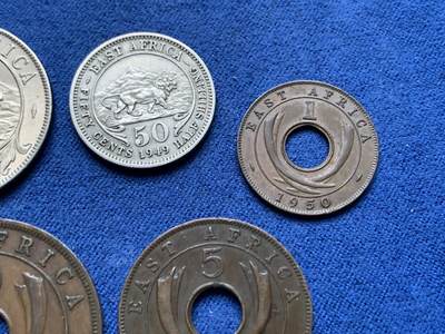 《竞宝斋》第410场 周日，周一，2场连拍 （全场包邮） 五枚一组 英属东非1949-1952年乔治六世