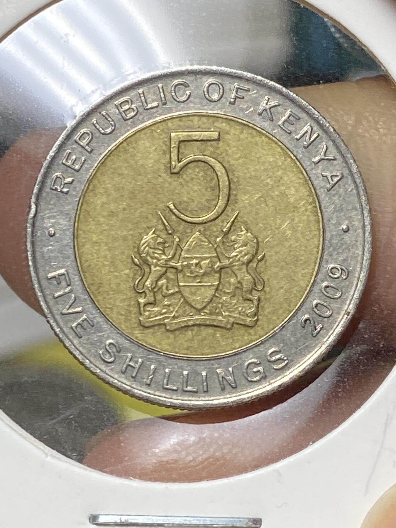 2025年第八十一场(总第一百零七场）外国好品散币(免佣金) 肯尼亚🇰🇪2009年5先令(独立后第六套第一版，大国徽版关门年)