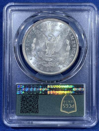 《竞宝斋》第410场 周日，周一，2场连拍 （全场包邮） NGC MS65 美国1900摩根1美元银币，老盒子