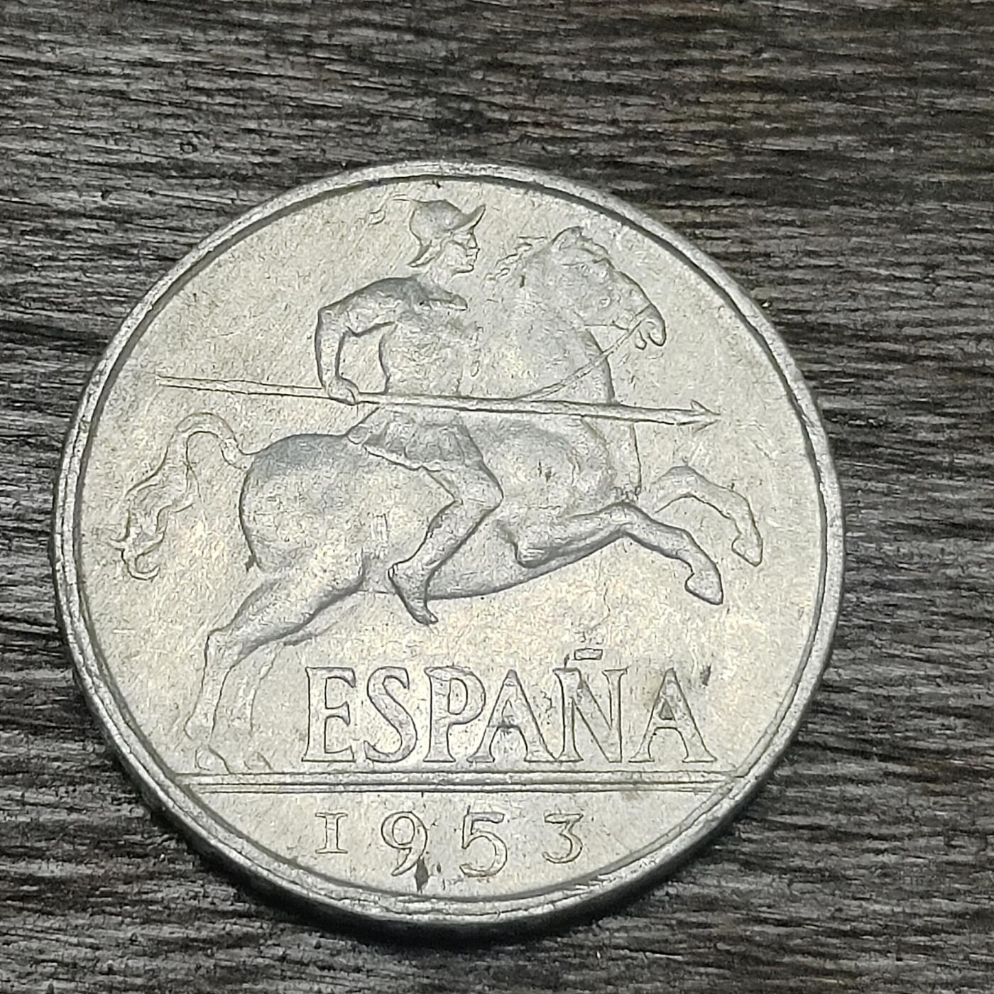 【铜匠收藏】★第130场★散币场，无佣金，30包邮。不满30元，支付5元运费。《接受代拍 代送NGC评级》 西班牙 1953年 10分 骑士 铝币