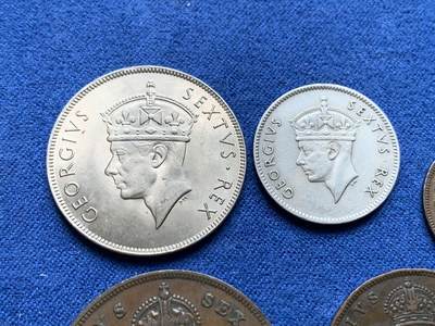 《竞宝斋》第410场 周日，周一，2场连拍 （全场包邮） 五枚一组 英属东非1949-1952年乔治六世