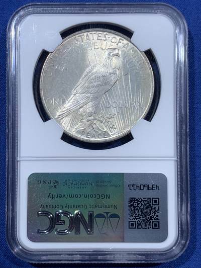《竞宝斋》第410场 周日，周一，2场连拍 （全场包邮） NGC MS64 美国1922年和平女神1美元银币，浅包浆状态非常舒服