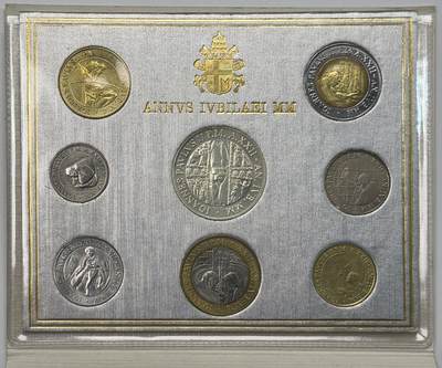 S&S Numismatic世界钱币-拍卖 第113期  - 梵蒂冈2000年8枚套币官方卡币 含1枚14.6克835银币