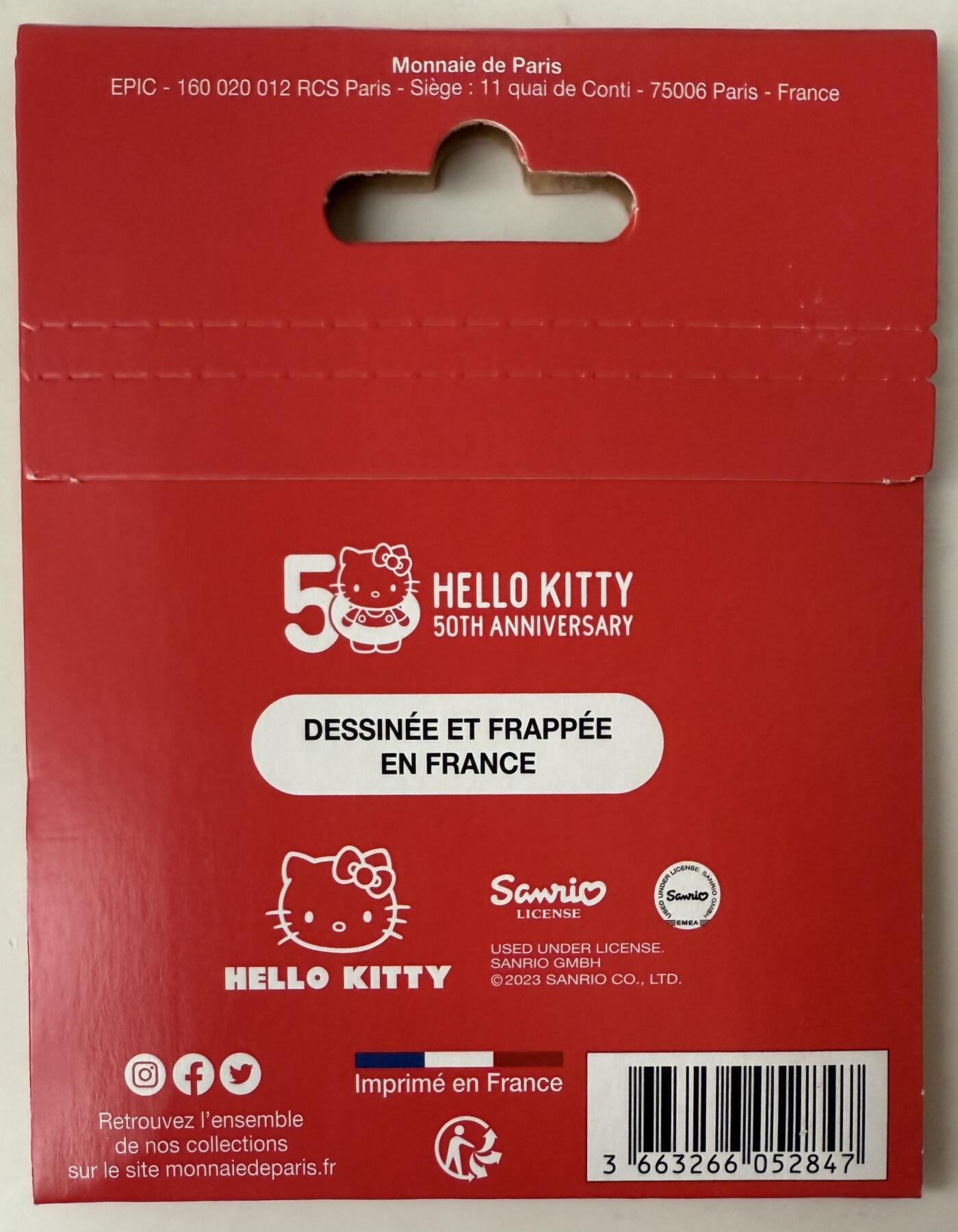 S&S Numismatic世界钱币-拍卖 第113期  巴黎造币厂2024年 HELLO KITTY诞生50周年 彩色纪念章官方卡币