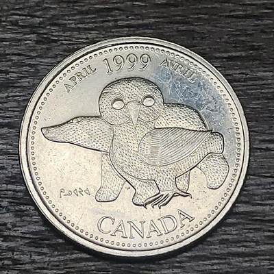 【铜匠收藏】★第129场★散币场，无佣金，30包邮。不满30元，支付5元运费。《接受代拍 代送NGC评级》 - 加拿大 1999年 25分 迎接千禧年