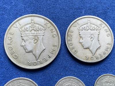 《竞宝斋》第410场 周日，周一，2场连拍 （全场包邮） 五枚一组 英属南罗德西亚1947年乔治六世