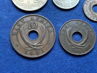 《竞宝斋》第410场 周日，周一，2场连拍 （全场包邮） 五枚一组 英属东非1949-1952年乔治六世