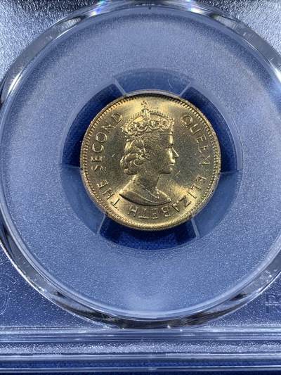 《竞宝斋》第410场 周日，周一，2场连拍 （全场包邮） PCGS MS64 香港1980年伊丽莎白二世高冠1毫特年！车轮光状态！底板干净！平时多见背面胶水粘贴，出分不易！