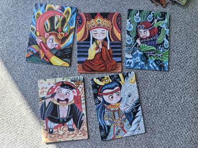 龙虎卡牌第五十一场 （无佣金，满120包邮，欢迎送拍） - 普卡5张 山河潮玩 天空-师徒五人一套