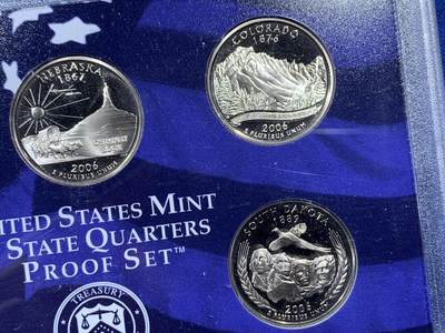 《竞宝斋》第410场 周日，周一，2场连拍 （全场包邮） 美国2006年精制套币