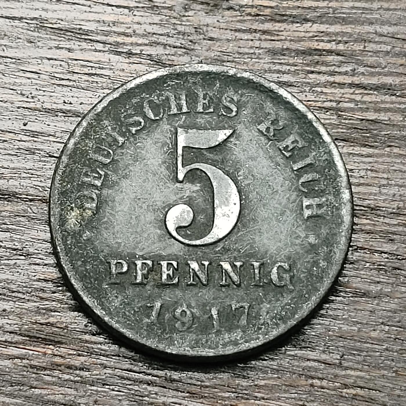 【铜匠收藏】★第130场★散币场，无佣金，30包邮。不满30元，支付5元运费。《接受代拍 代送NGC评级》 1917年 5芬尼 长翅 