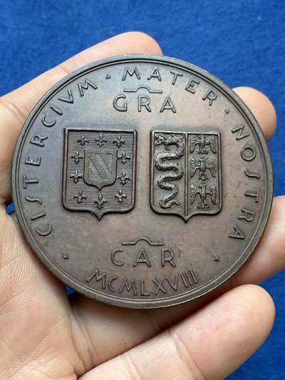 《竞宝斋》第410场 周日，周一，2场连拍 （全场包邮） 意大利帕维亚纪念大铜章 94.5克 61.5mm