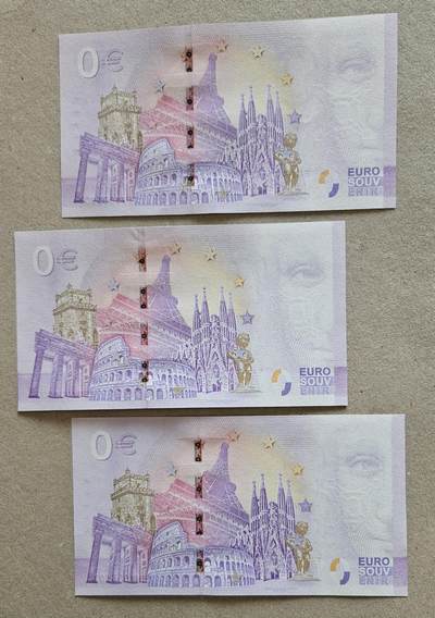 【币将精彩】纸币杂项拍卖（2026-4-27） 2023年澳新女足世界杯0欧元纪念钞3枚unc