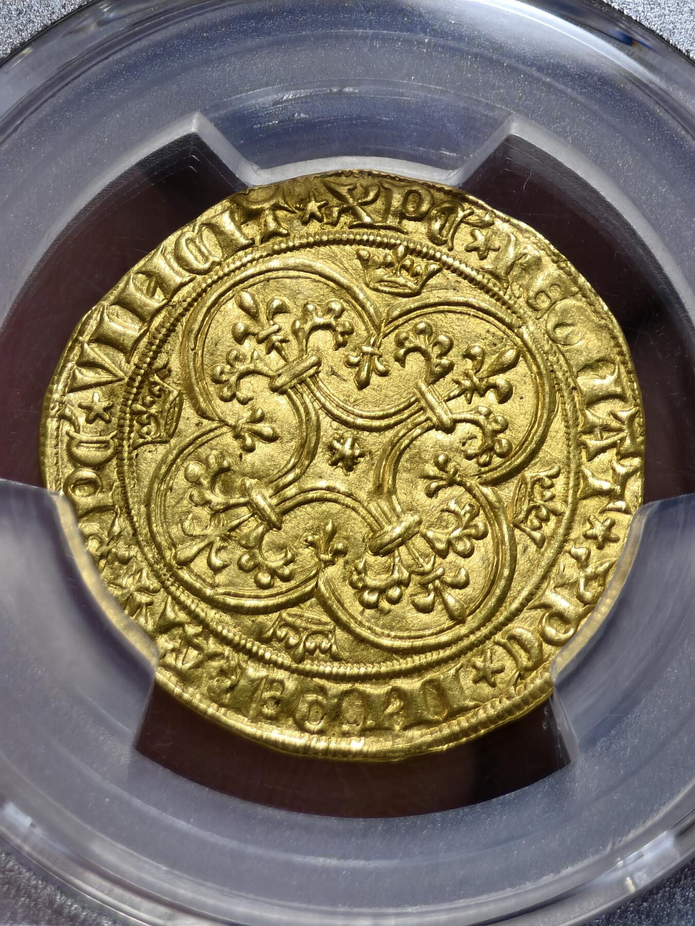 PCGS-MS62法国中世纪查理六世大埃居金币