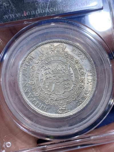 《竞宝斋》第410场 周日，周一，2场连拍 （全场包邮） LCGS 80英国1816乔治三世牛头半克朗银币 英国本土评级 对应n/p ms63左右 牛头只发行两年 常见1817 1816很少 此枚白亮原味状态好