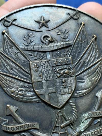 《竞宝斋》第410场 周日，周一，2场连拍 （全场包邮） 三枚一组 法国铜章 总重约85.3克 24.7-69.7mm